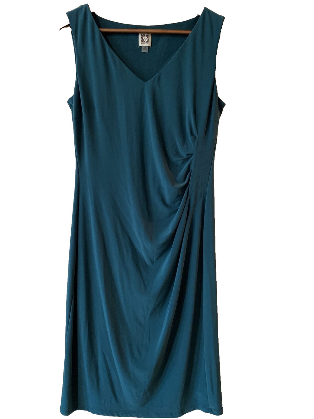 Ann Klein Forest Green Lined Dress Knee Length, Size 10 Dressy